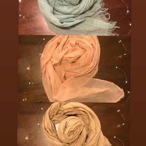 3 XL Scarves Bundle Organic Super Soft Cotton